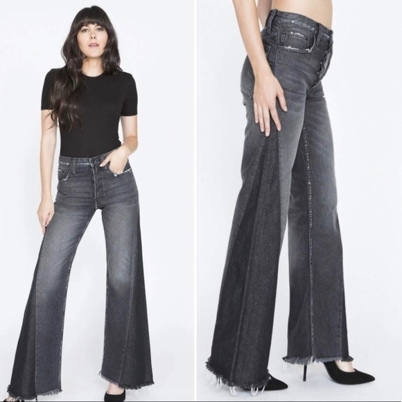 NWT PRPS Mulsanne Distressed Flare Jeans Black 26 - Picture 1 of 14